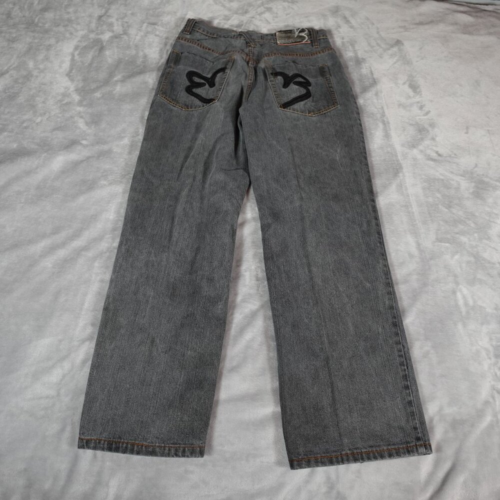 Vintage Brooklyn Xpress Jeans Mens 34x32 (Fits 30x29) Embroidered Baggy Fit Y2K - Picture 2 of 10